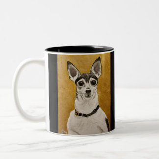 Bicolor Taza del fox terrier del juguete