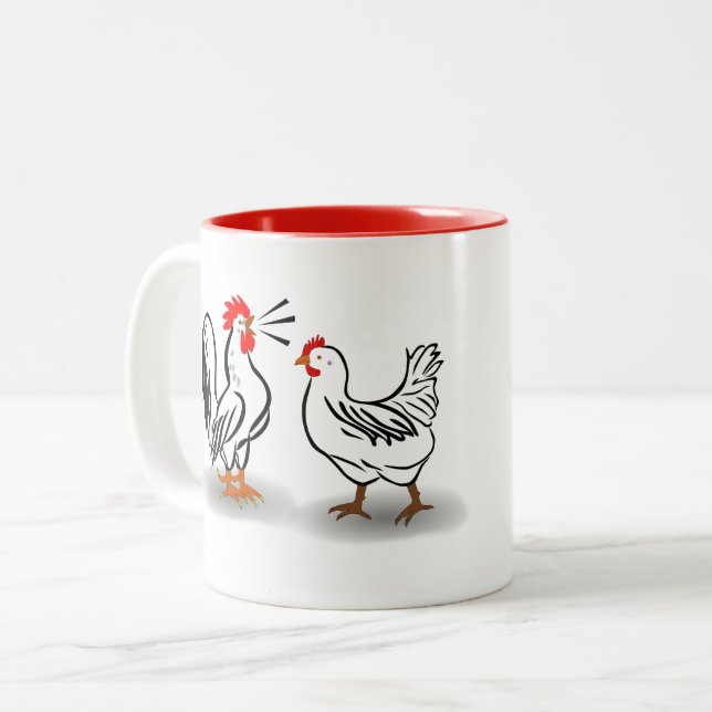 Bicolor Taza del gallo y de la gallina (Anverso izquierdo)