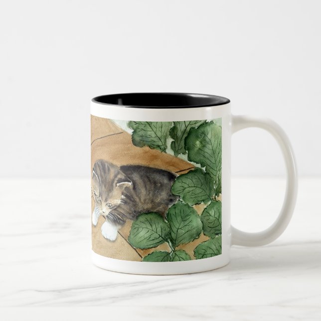 Bicolor Taza del gatito (Derecha)