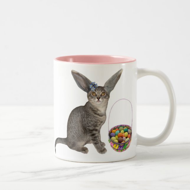 Bicolor Taza del gatito de Pascua (Derecha)