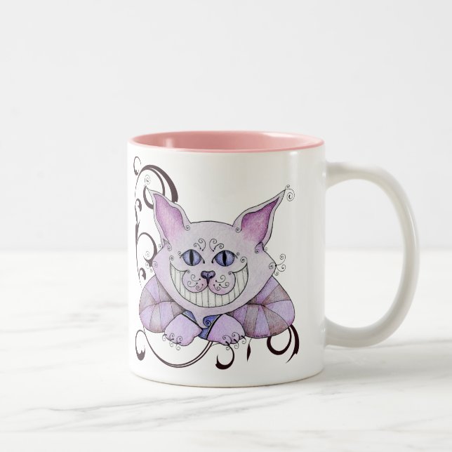 Bicolor Taza del gato de Cheshire (Derecha)