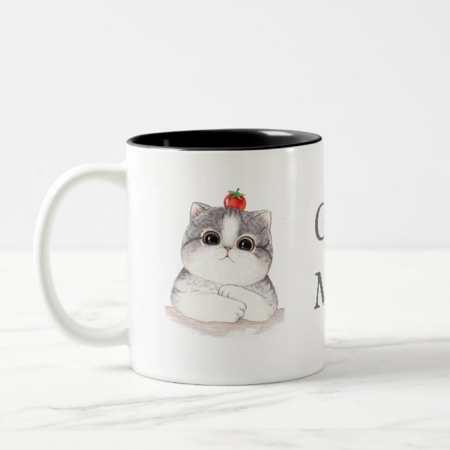 Bicolor Taza del gato de la buena mañana (Izquierda)