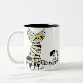 Bicolor Taza del gato de la momia de Halloween