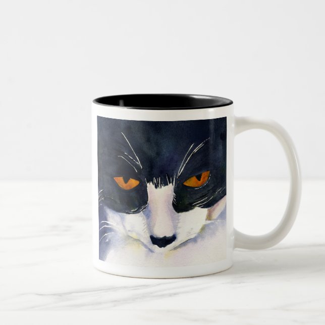 Bicolor Taza del gato del smoking (Derecha)