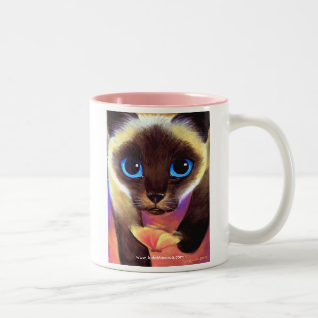 Bicolor Taza del gato siamés - 104 me siguen (Derecha)