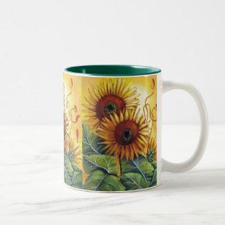 Bicolor taza del girasol