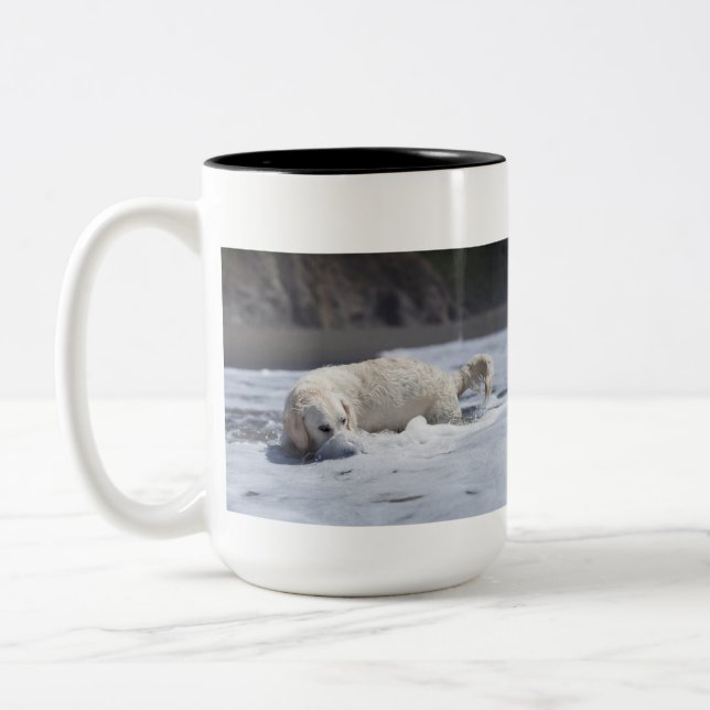 Bicolor Taza del golden retriever (Izquierda)