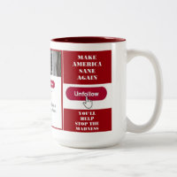 Taza del gorjeo del triunfo de Unfollow