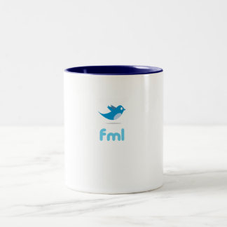 Bicolor Taza del gorjeo "FML"