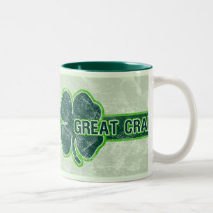 Bicolor Taza del Grunge del trébol de gran Craic del ` de
