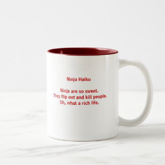 Bicolor Taza del Haiku de Ninja