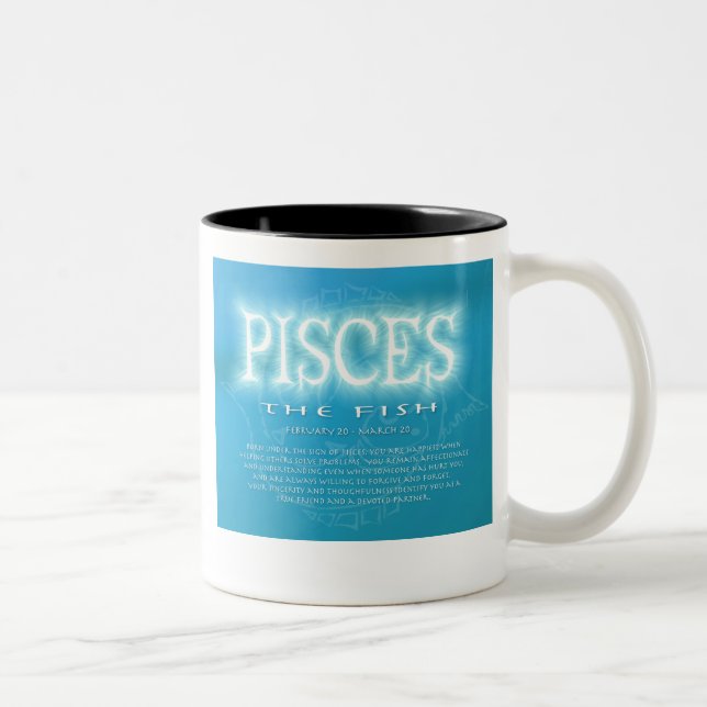 Bicolor Taza del horóscopo de Piscis (Derecha)