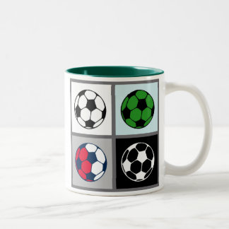 Bicolor Taza del icono del balón de fútbol