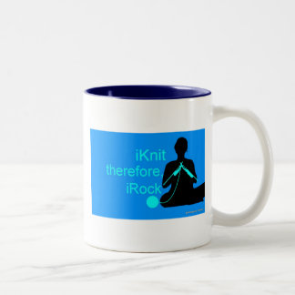 Bicolor taza del iKnit (azul)