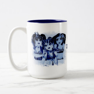 Bicolor Taza del ilustracion del carácter del Brew de los