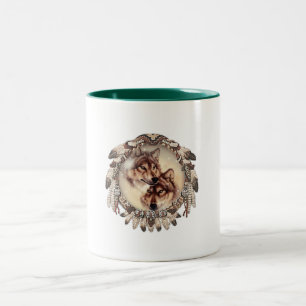 Bicolor taza del lobo