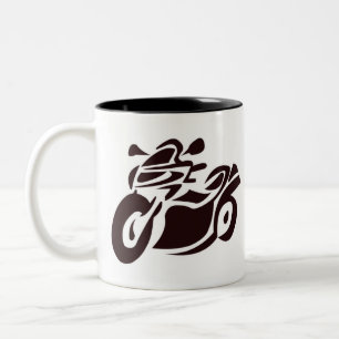 Bicolor Taza del logotipo de la moto