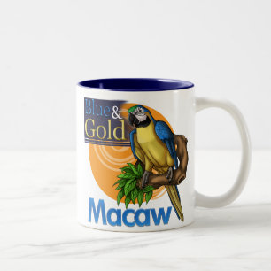 Bicolor Taza del Macaw del azul y del oro