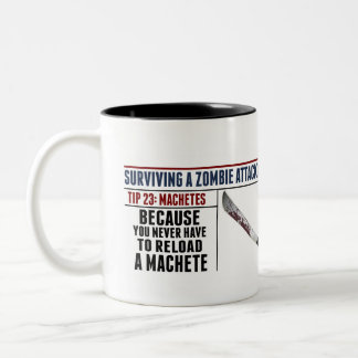 BICOLOR TAZA DEL MACHETE DEL ZOMBI