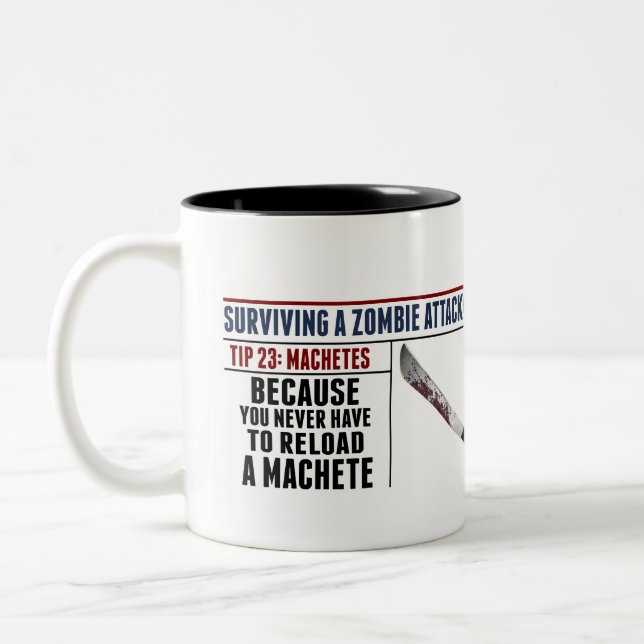 BICOLOR TAZA DEL MACHETE DEL ZOMBI (Izquierda)