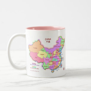 Bicolor Taza del mapa de China