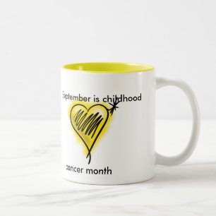 Bicolor Taza del mes del cáncer de la niñez
