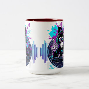 Bicolor Taza del mono divertido