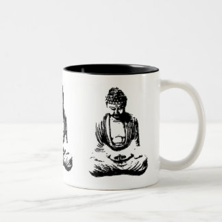 Bicolor Taza del monocromo de Buda