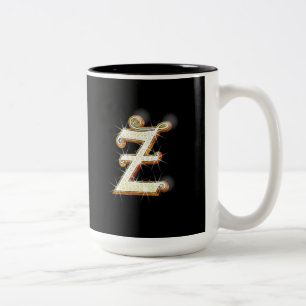 Bicolor Taza del monograma de la letra Z