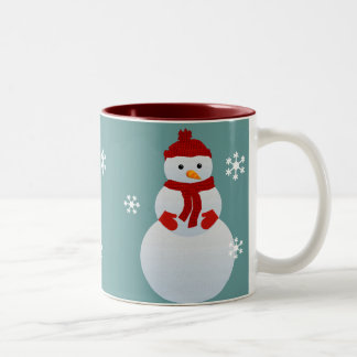 Bicolor Taza del muñeco de nieve