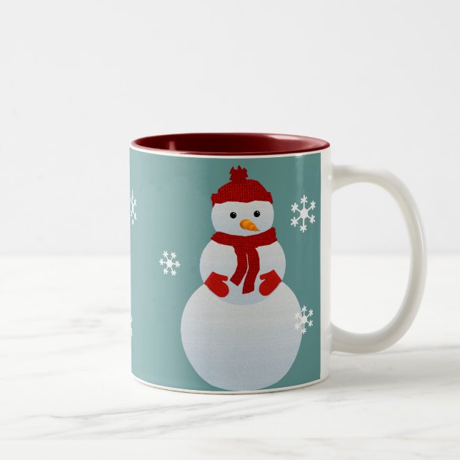 Bicolor Taza del muñeco de nieve (Derecha)