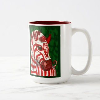Bicolor Taza del navidad de la cebra del bastón de