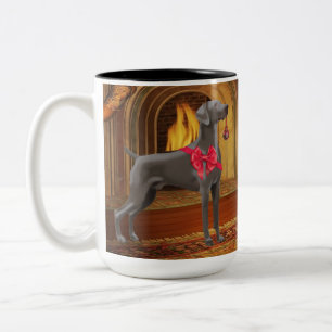 Bicolor Taza del navidad de Weimaraner