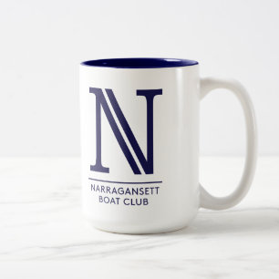 Bicolor Taza del NBC con el escudo y el logotipo de N
