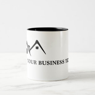 Bicolor Taza del negocio de las propiedades inmobiliarias