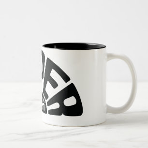Bicolor Taza del negro del logotipo del SHF grande