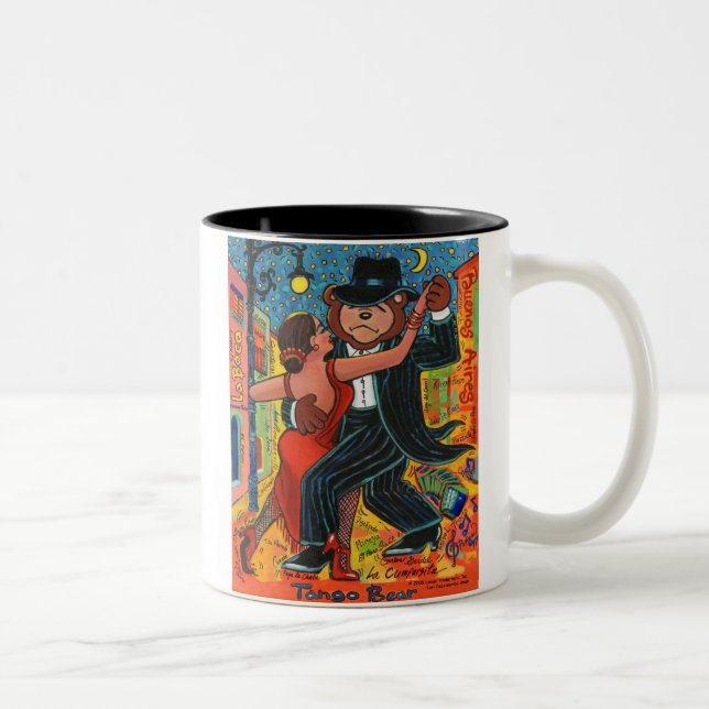 Bicolor Taza del oso del tango (Derecha)