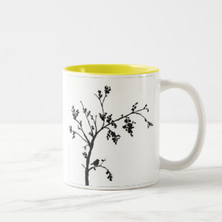 Bicolor taza del pájaro de la mañana