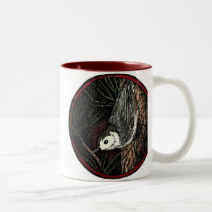 Bicolor Taza del pájaro del invierno del trepatroncos