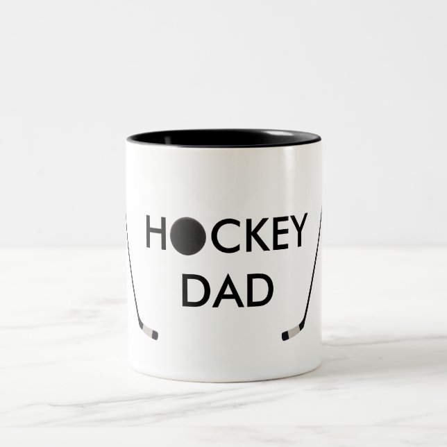Bicolor taza del papá del hockey (Centro)