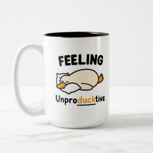 Bicolor Taza del pato improductivo, divertida taza para co