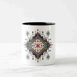 Bicolor Taza del Patrimonio Amazigh - Berber Marroquí Trad