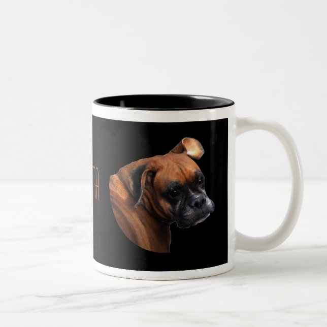 Bicolor Taza del perro del boxeador (Derecha)