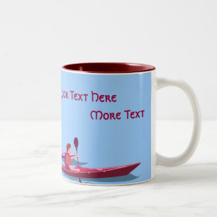 Bicolor Taza del personalizable de los Kayakers