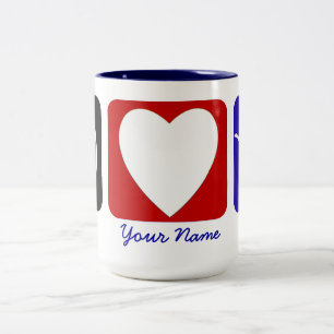 Bicolor Taza del personalizado de la caída del amor de la