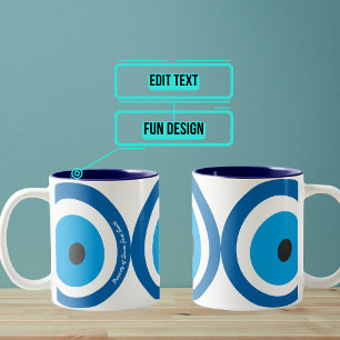 Bicolor Taza del personalizado del amuleto de la buena