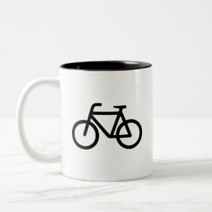 Bicolor Taza del pictograma de la "bicicleta"