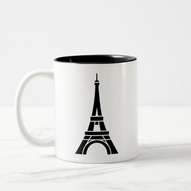 Bicolor Taza del pictograma de la torre Eiffel (Izquierda)