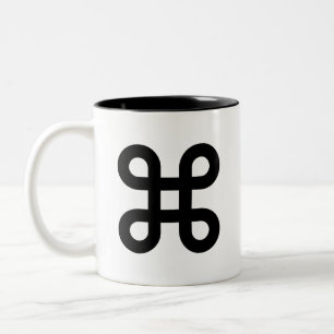 Bicolor Taza del pictograma del comando