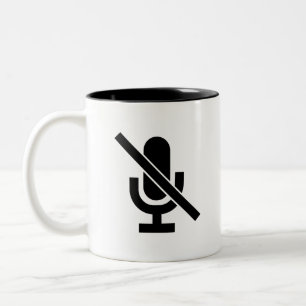 Bicolor Taza del pictograma del "mudo"